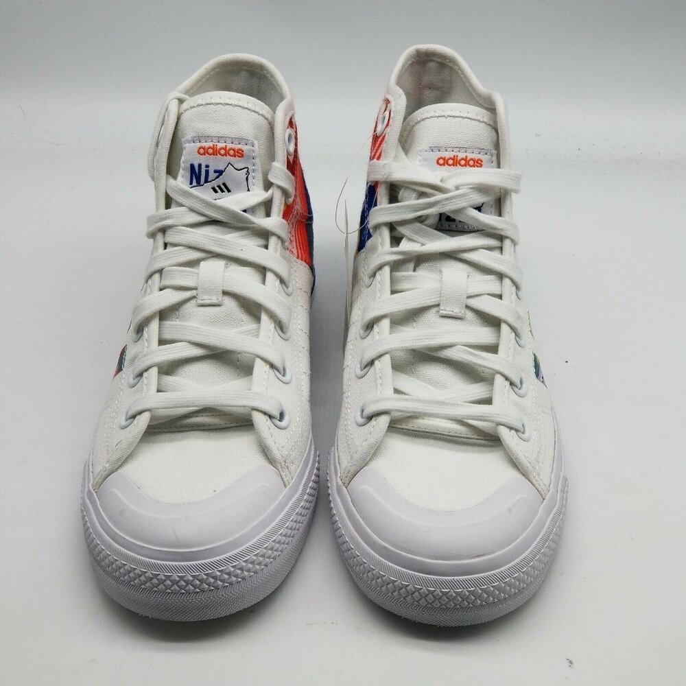 Adidas Originals Nizza Hi RF Mens‎ White Graphic Sneakers Shoes GX2712 Size 5.5 - Picture 2 of 7